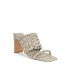 JOHNATHAN SIMKHAI Womens Green Felix Block Heel Slip On Leather Heeled Sandal 37